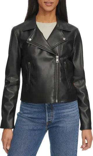 Shrunken Faux Leather Moto Jacket | Nordstrom