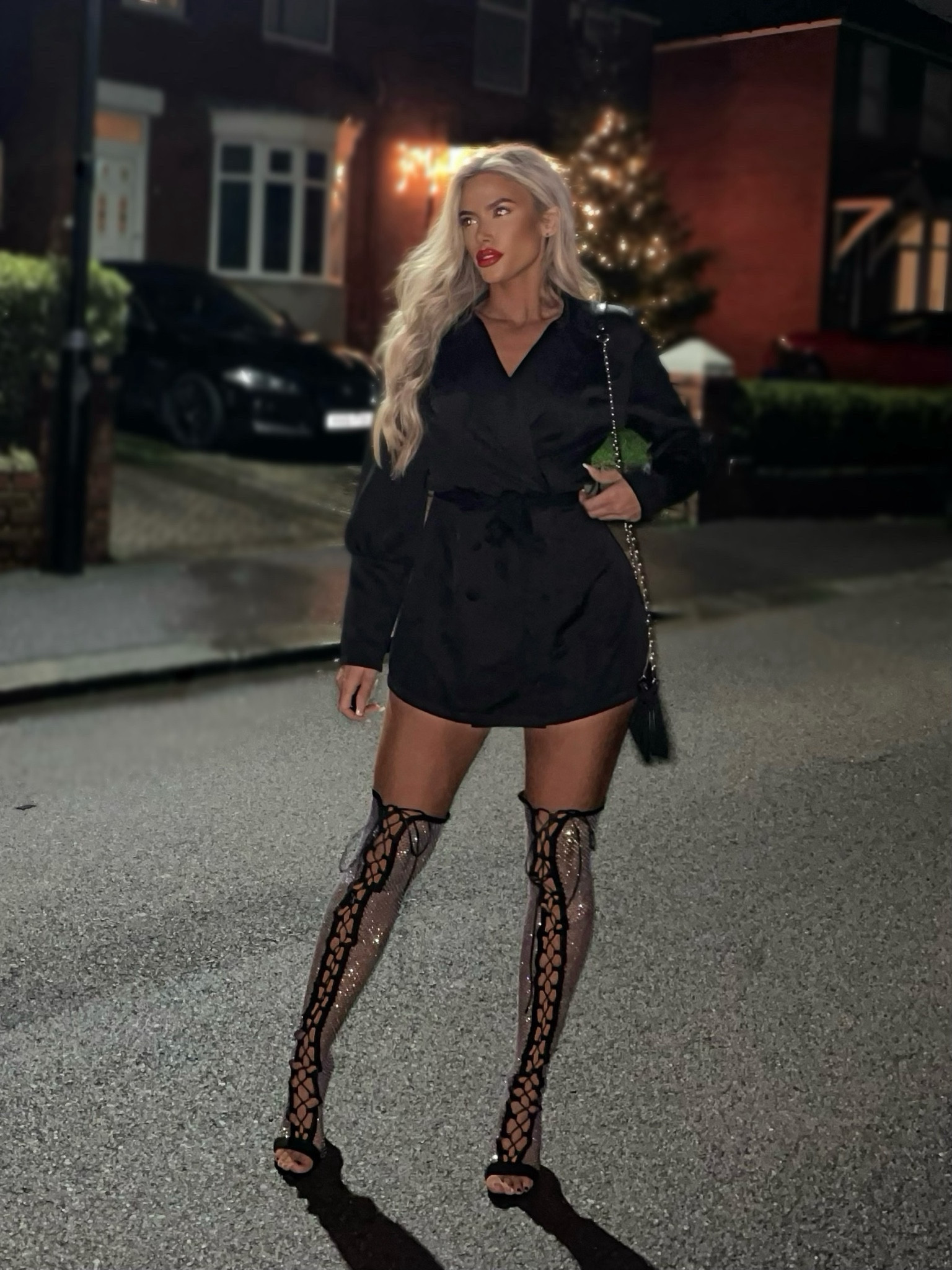 Black blazer dress with the most iconic mesh diamanté over the knee heels! ❣️✨ the blazer dress is out of stock but I found one pretty similar on SHEIN 🫶🏽

#LTKU #LTKSeasonal LTKFestiveSaleUK