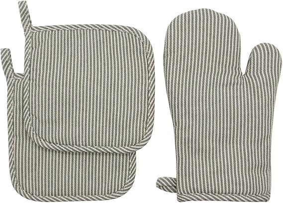 Cotton Oven Mitts and Pot Holders Set, Kitchen Quilted Oven Gloves, Hot Pan Mat Pads Set for Cook... | Amazon (US)