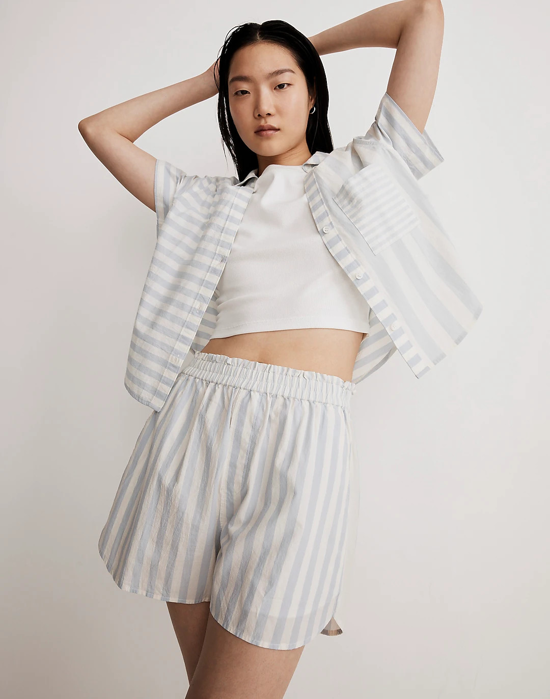 Pull-On Shorts in Striped Signature Poplin | Madewell