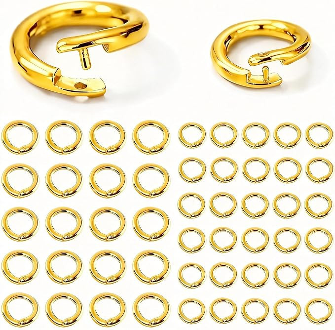 50pcs Anti-Loss Thick Jump Rings for Jewelry Making,18K Gold Plated 1 | 16G-18G, Heavy Duty, Lock... | Amazon (US)