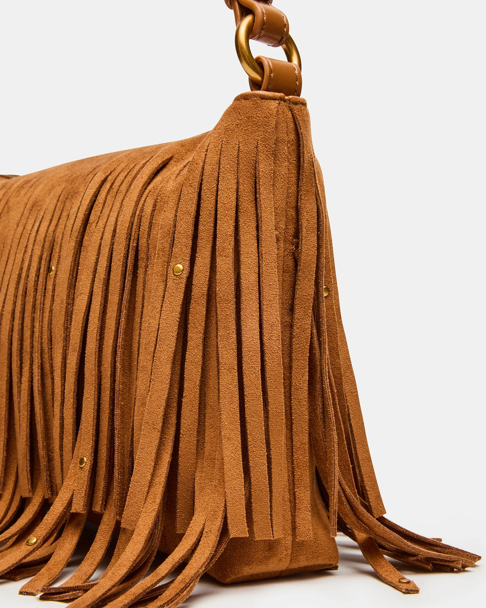 BOHEME Bag Tobacco Shoulder Strap Studded Fringe Handbag | Steve Madden (US)