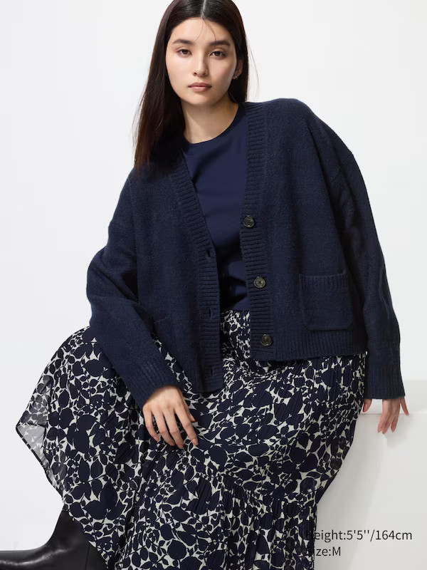 Soufflé Yarn Short Cardigan | UNIQLO (UK)