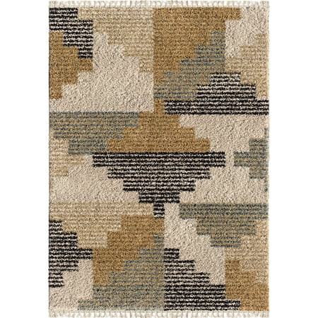 Orian Rugs Bedouin Deco Blocks Area Rug or Runner with Fringe | Walmart (US)