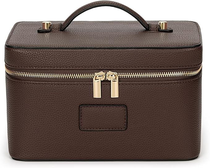 Makeup Bag Large Vanity Case for Women Travel Cosmetic Bag Makeup Case Organizer Leather Travel T... | Amazon (US)