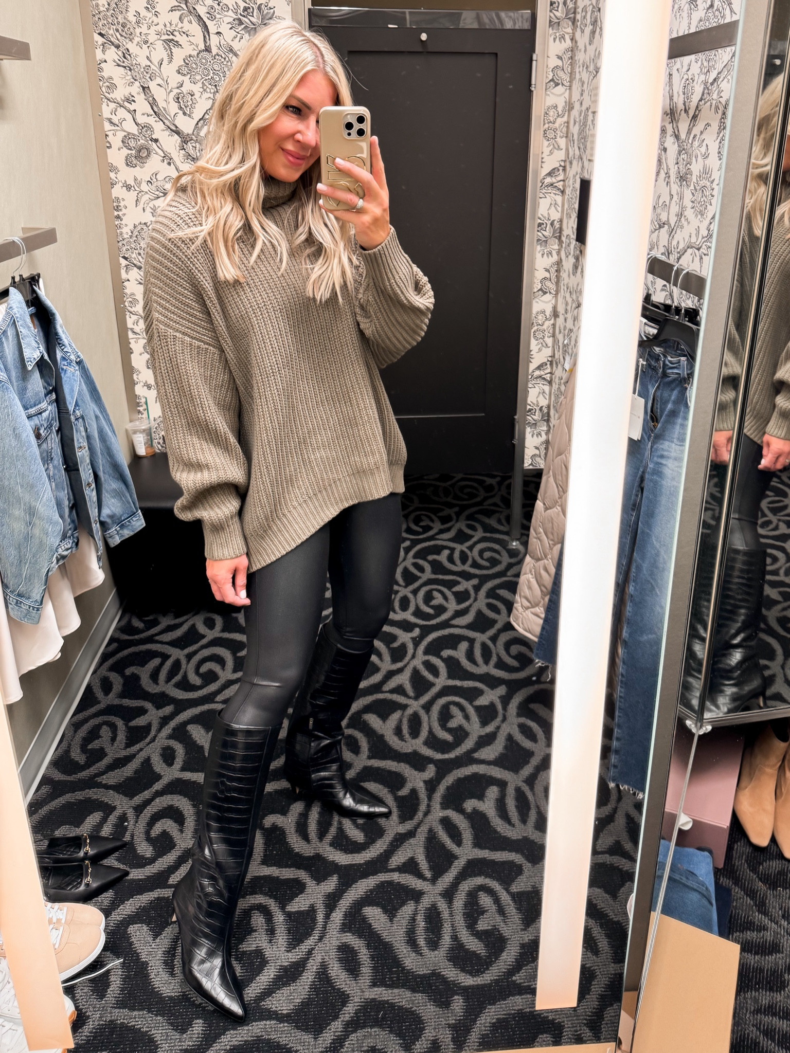 Slouchy sweater tts 
Spanx size up 
Nordstrom knee high boots tts 
Fall outfit idea 
NSale 
Nordstrom Anniversary Sale 

#LTKSaleAlert #LTKFindsUnder100 #LTKxNSale