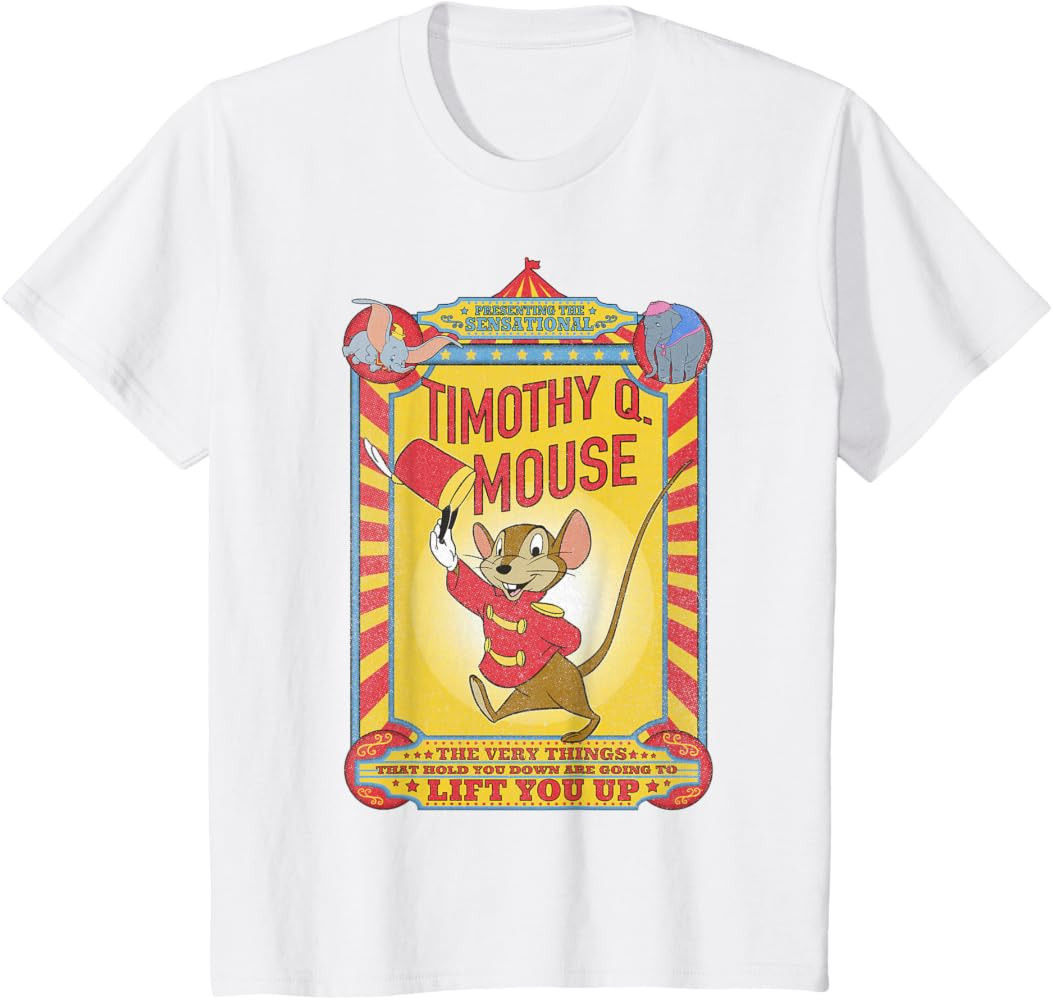 Disney Dumbo Timothy Q. Mouse Poster T-Shirt | Amazon (US)