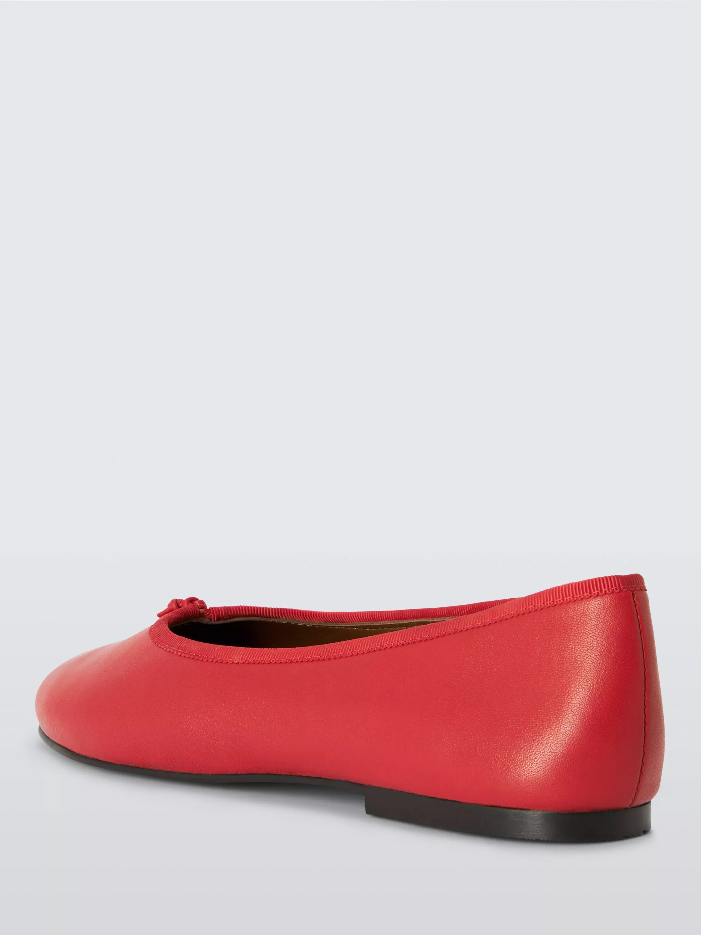 John Lewis Hero Leather Knot Detail Ballerina Pumps, Red | John Lewis (UK)