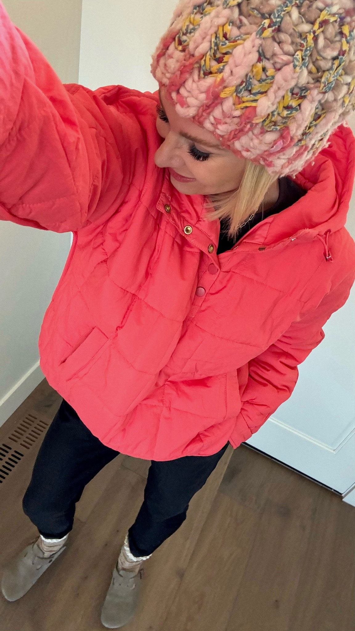 Cold weather favorites! 
The quality of these fleece joggers and long sleeve top are unmatched.👌🏽 both fit tts. 
New Amazon look-alike pullover available in several colors.🚨the color that I’m wearing is accurate versus the online image.
Beanie is old. Linked pattern if you know someone who knits. Yarn is knit collage 

#LTKCyberWeek #LTKSeasonal