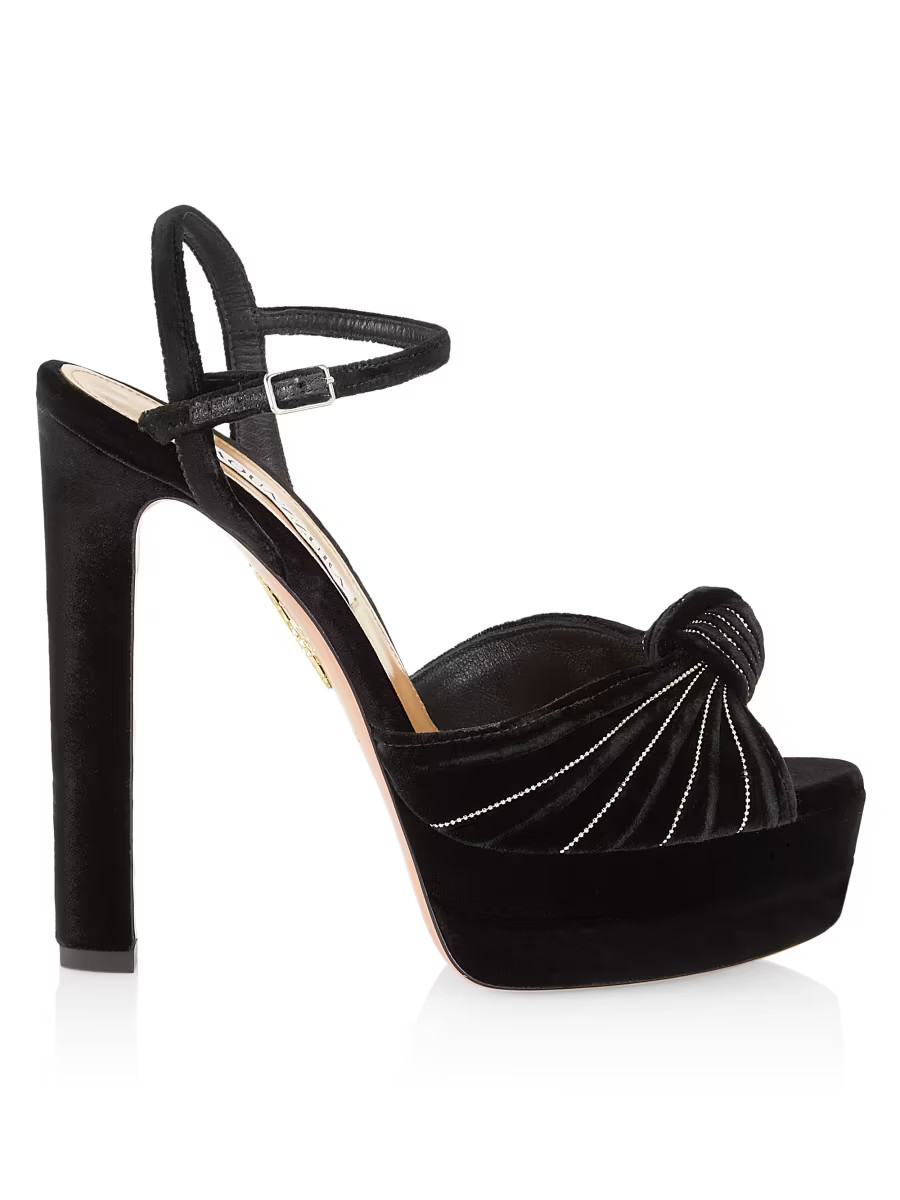 Atelier Plateau Velvet Platform Sandals | Saks Fifth Avenue