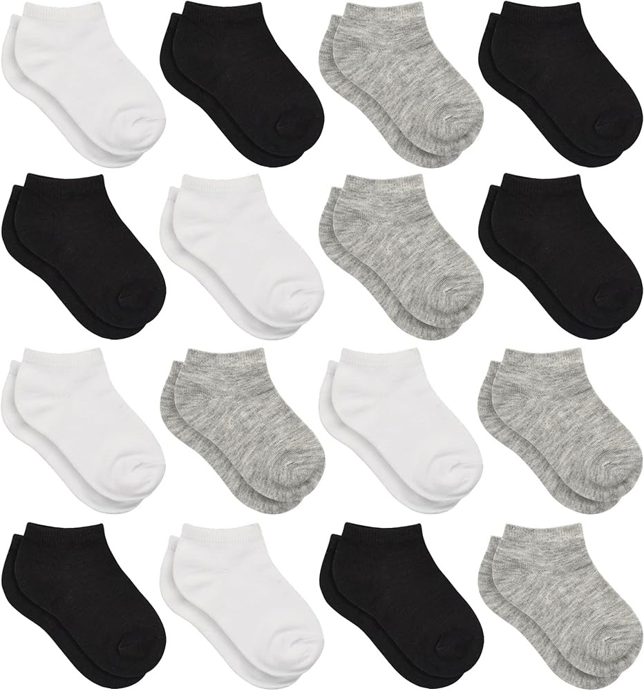 Toddler Socks, 16 Pairs Low Cut No Show Ankle Set for Boys Girls Kids (1-14 Years Old) | Amazon (US)