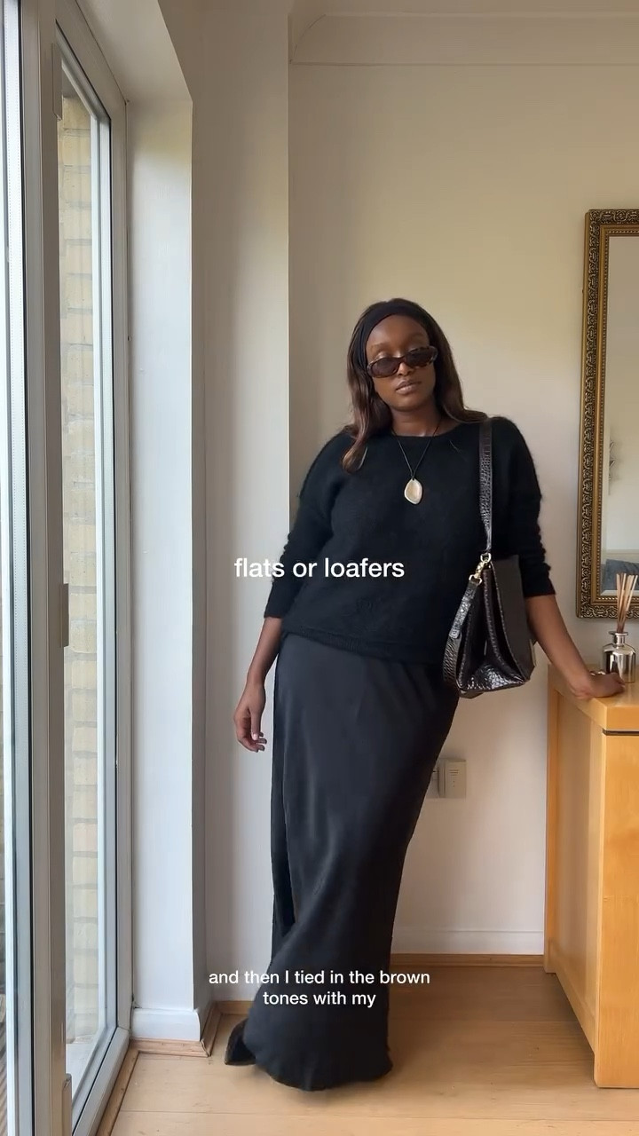 day 7/30 🖤 another safety outfit to start the week of easy! I’ve said it once and I’ll say it again , all black outfits just work!
 
jumper @bymalenebirger @brandalleyuk 
skirt @arketofficial 
bag @victoriabeckham 
sunnies @corlineyewear 

includes pr / products from previous partnerships 

outfit formula , all black outfit, oversized tote, outfit styling, styling reel, styling black, by Malene birger, minimal style, minimal outfit , minimal chic, fashion reel, outfit styling 

#outfitfortoday #outfitformula #allblackoutfit #bymalenebirger #arket #arketofficial #modestoutfitideas #ukcontentcreator #maxiskirt #prefallstyle #falloutfitideas #minimalstyledaily