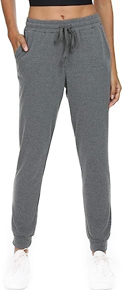 HAOMEILI Women's Joggers Pants Active Sweatpants Cotton Tapered Workout Yoga Lounge Track Pants w... | Amazon (US)