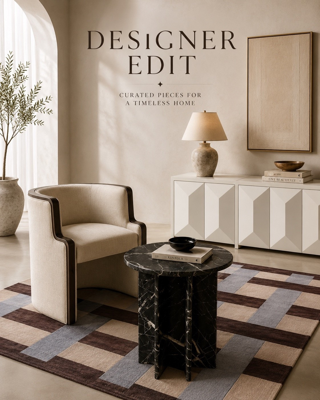 The Designer Edit
Four pieces. One complete room.
A designer-curated edit that brings together sculptural forms, warm neutrals, and timeless materials to create a living room that feels refined, balanced, and effortless.

Save this room for inspiration and shop the complete edit.

#LTKHome #LTKSeasonal