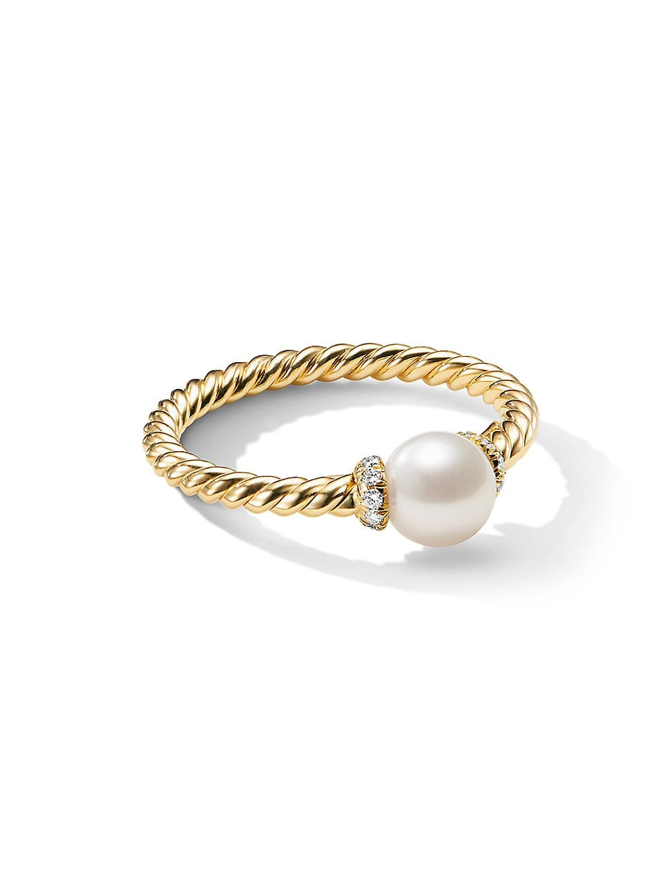Women's Petite Solari Station Ring In 18K Yellow Gold - Pearl - Size 6 | Saks Fifth Avenue