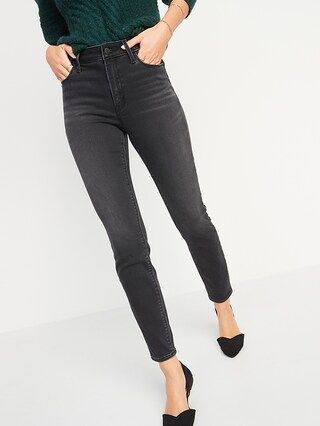 High-Waisted Rockstar Built-In Warm Super Skinny Black Jeans for Women | Old Navy (US)