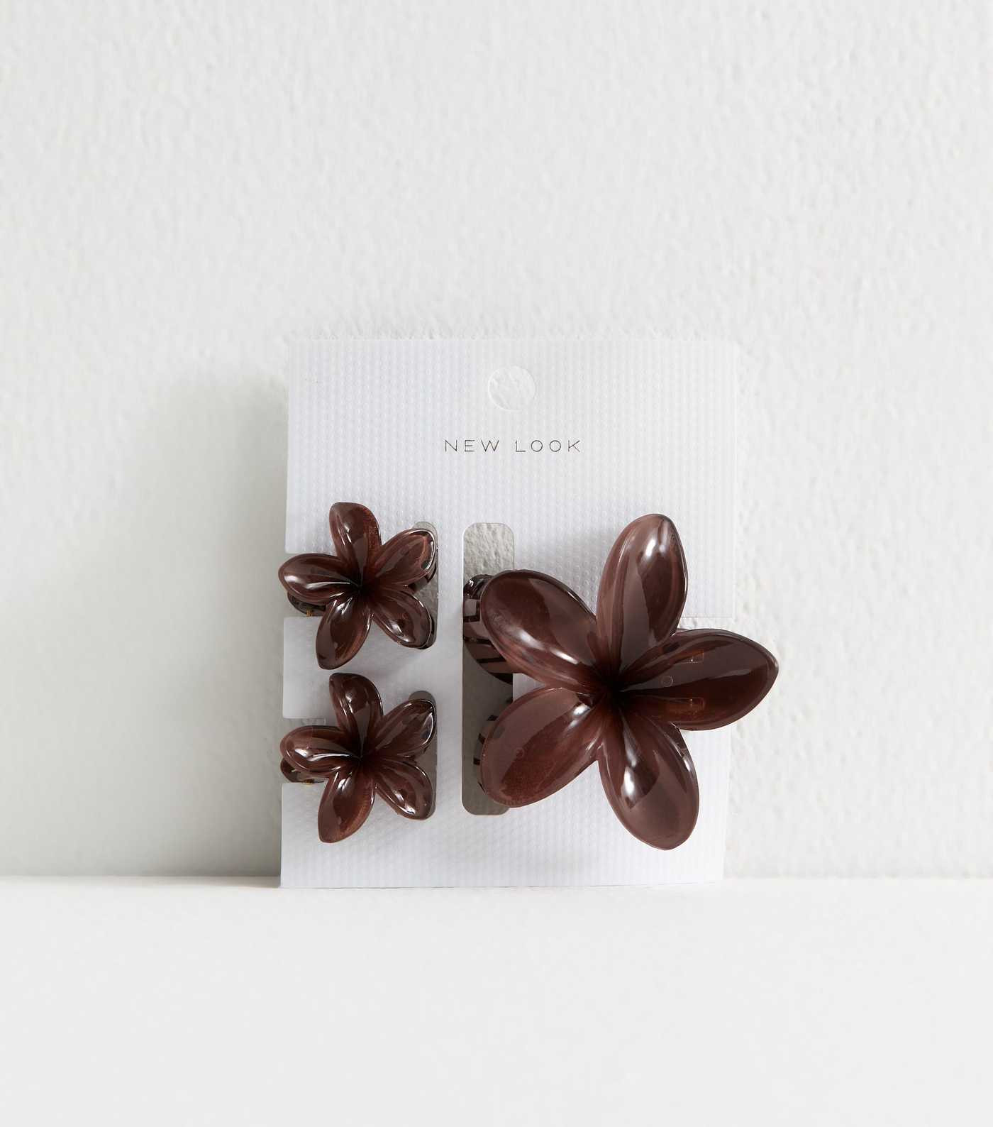 Pack of 3 Brown Ombre Flower Hair Clips | New Look | New Look (UK)