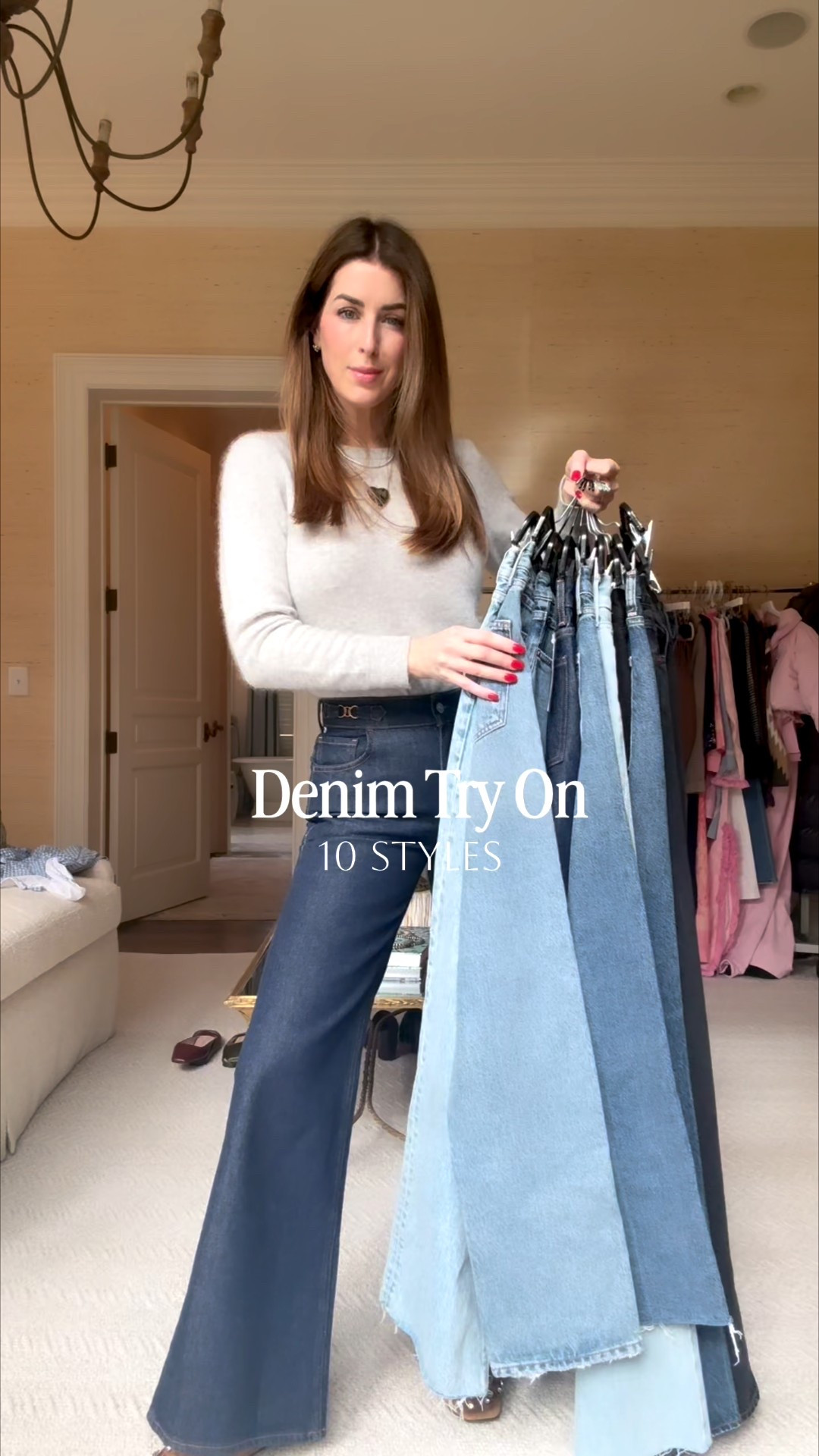 10 pairs of denim, all in a size 26 👖✨
For reference, I’m 5'9", and this is a perfect example of why denim fit can vary so much—even in the same size. Most were great, one was a hard no (yes, the last pair 😂). I’m sharing real try-ons so you can see how different jeans fit on a taller frame. Every pair is numbered 1–10 and linked on my LTK to make shopping easy.

1. Citizens - Kimberly Flare with Horsebit (Helia)
2. AGOLDE - Leena Mid Rise Baby Flare (Forecast)
3. Citizens - Annina Trouser (Westwood)
4. Good American - Good Waist Palazzo (Indigo)
5. Frame - The Arrow (Black)
6. AGOLDE - Ren High Rise Wide Leg (Chord)
7. Citizens - Zurie Straight (Helia)
8. AGOLDE - 90s Pinch Waist Crop (Overcast)
9. AGOLDE - 90s Pinch Waist High Rise Straight (Stage)
10. SLVRLAKE - Grace High Rise Wide Leg (Time to Go)

#denimedit #jeanstryons #tallstyle #everydaydenim #ltkshop

#LTKOver40 #LTKTall