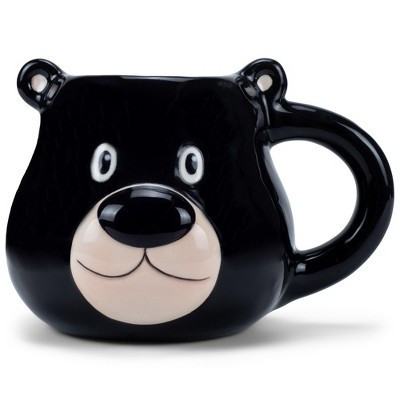 100 North ESNCHMG-BR Chubby Black Bear Face Character 20 ounce Glossy Ceramic Coffee Tea Cup Mug For Your Favorite Morning Brew | Target