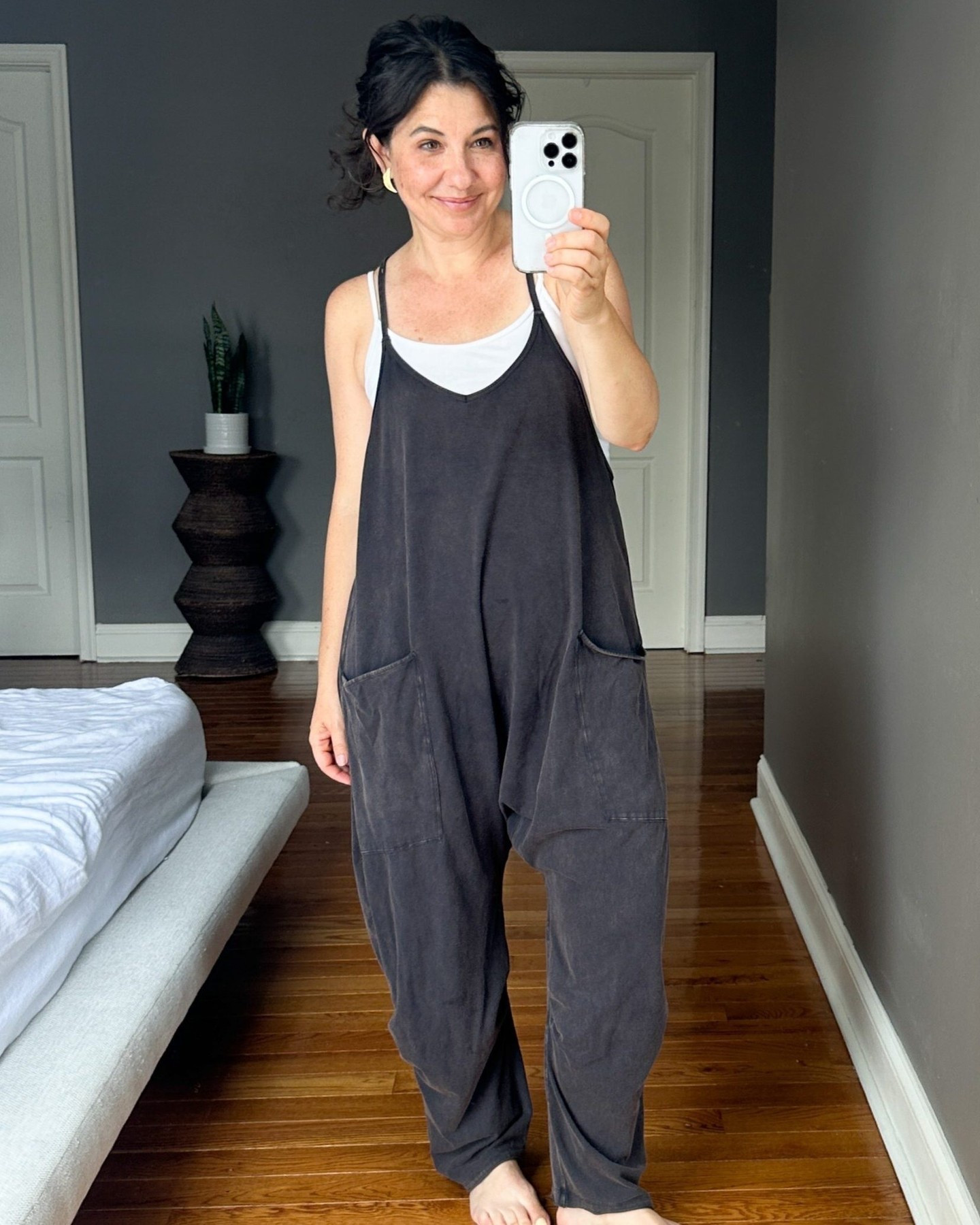 Can't get enough of this Free People onesie. I've been lounging in it nonstop. Soooooooooo comfy and tons of cute colors. Wearing size S. 
