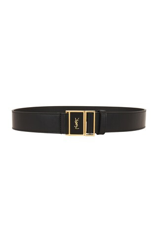 Saint Laurent Cassandre Belt in Nero - Black. Size 65 (also in 70, 75, 80, 85, 90). | FWRD 