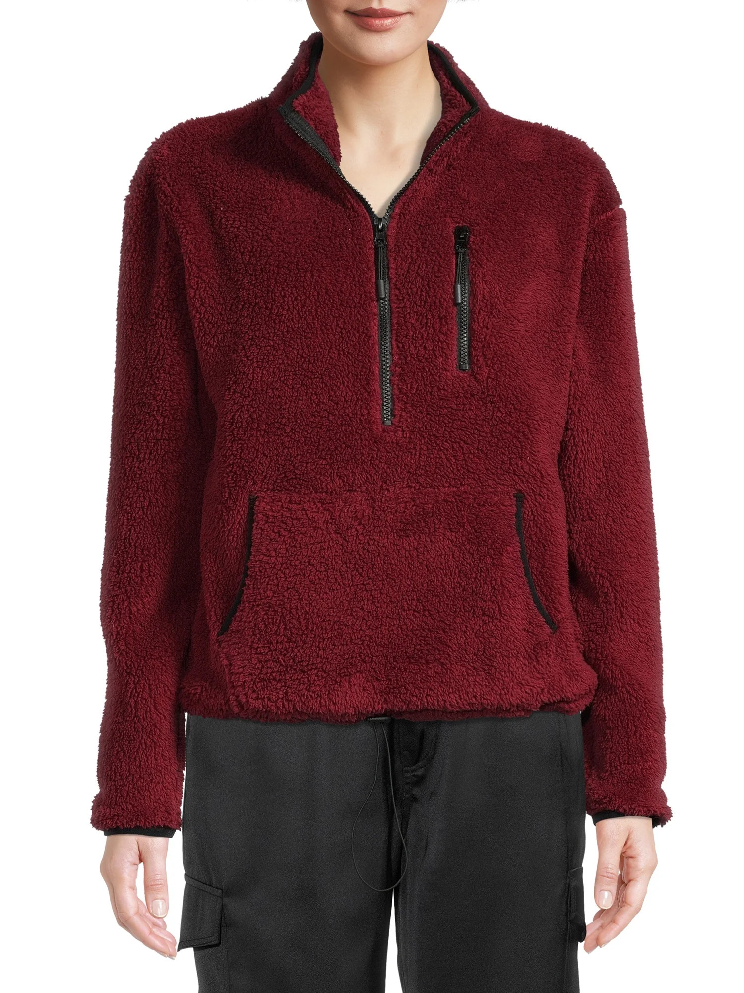 No Boundaries Junior's Plush Quarter Zip Pullover - Walmart.com | Walmart (US)