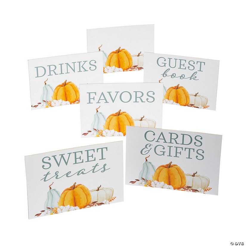 Harvest Pumpkin Table Sign Set - 6 Pc. | Oriental Trading Company