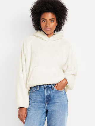 Oversized Sherpa Pullover Hoodie | Old Navy (US)