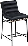 Amazon.com: Meridian Furniture 857Black-C Burke Collection Modern | Contemporary Faux Leather Uph... | Amazon (US)