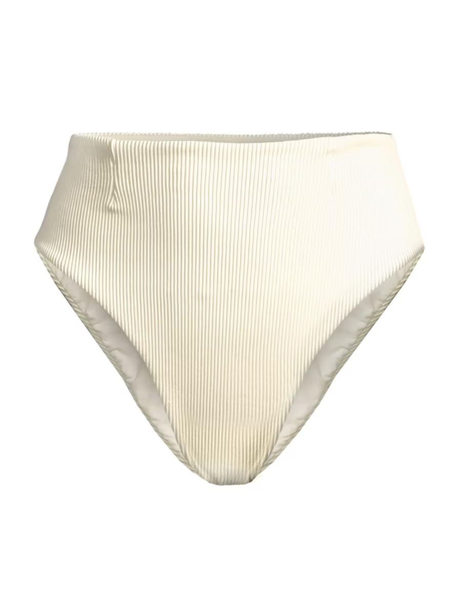 Ribbed High-Rise Bikini Bottom | Saks Fifth Avenue