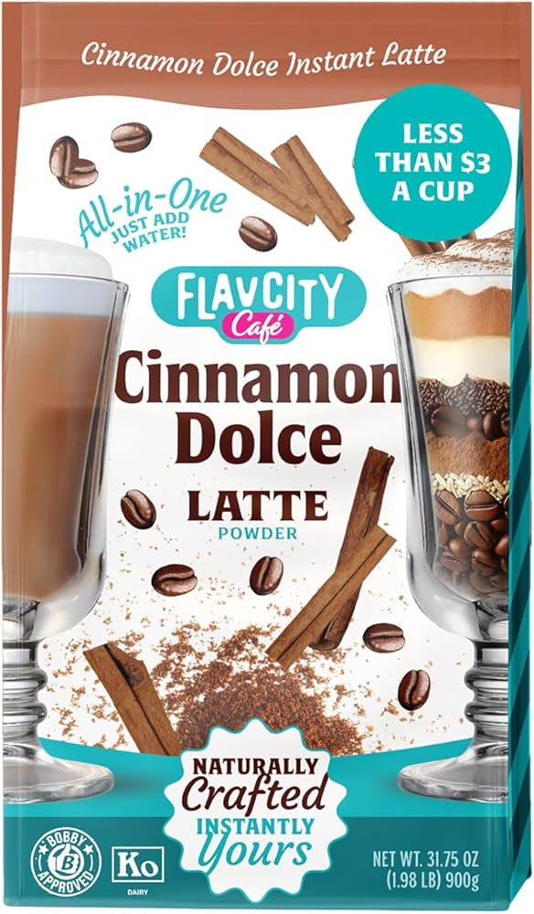 FlavCity Café Cinnamon Dolce Latte - Flavored Instant Coffee Powder Mix with Grass-Fed Whole Mil... | Amazon (US)