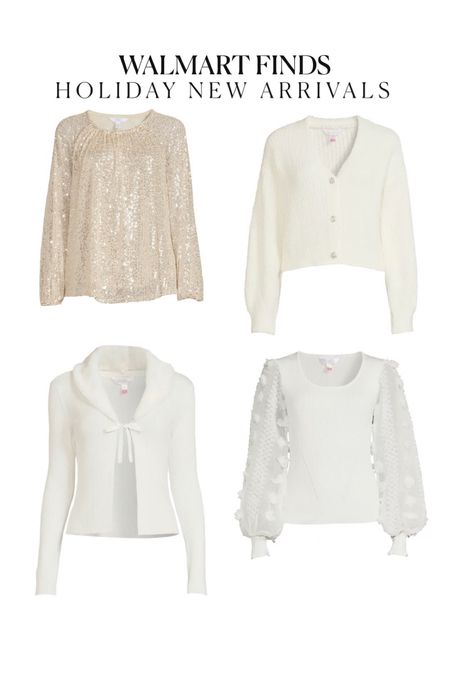Holiday new arrivals, sequin tops, jewel button sweater, faux fur collar cardigan, sheer sleeve sweater, white sweaters, Christmas outfit ideas time and tru scoop Walmart finds #walmartfashion

#LTKHoliday #LTKsalealert #LTKstyletip