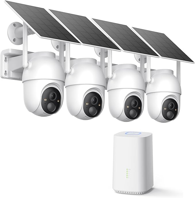 ELYSOO Solar Security Cameras Wireless Outdoor, 64GB Local Storage Included, 2K/4MP Home Security... | Amazon (US)