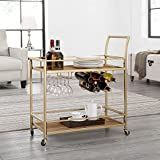 FirsTime & Co. Francesca Bar Cart, 32"H x 15"W x 12.25"D, Gold | Amazon (US)