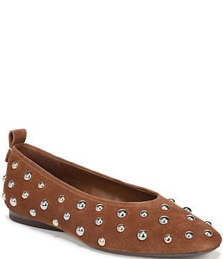 Naturalizer 27 EDIT Carla Stud Suede Square Toe Ballet Flats | Dillard's | Dillard's