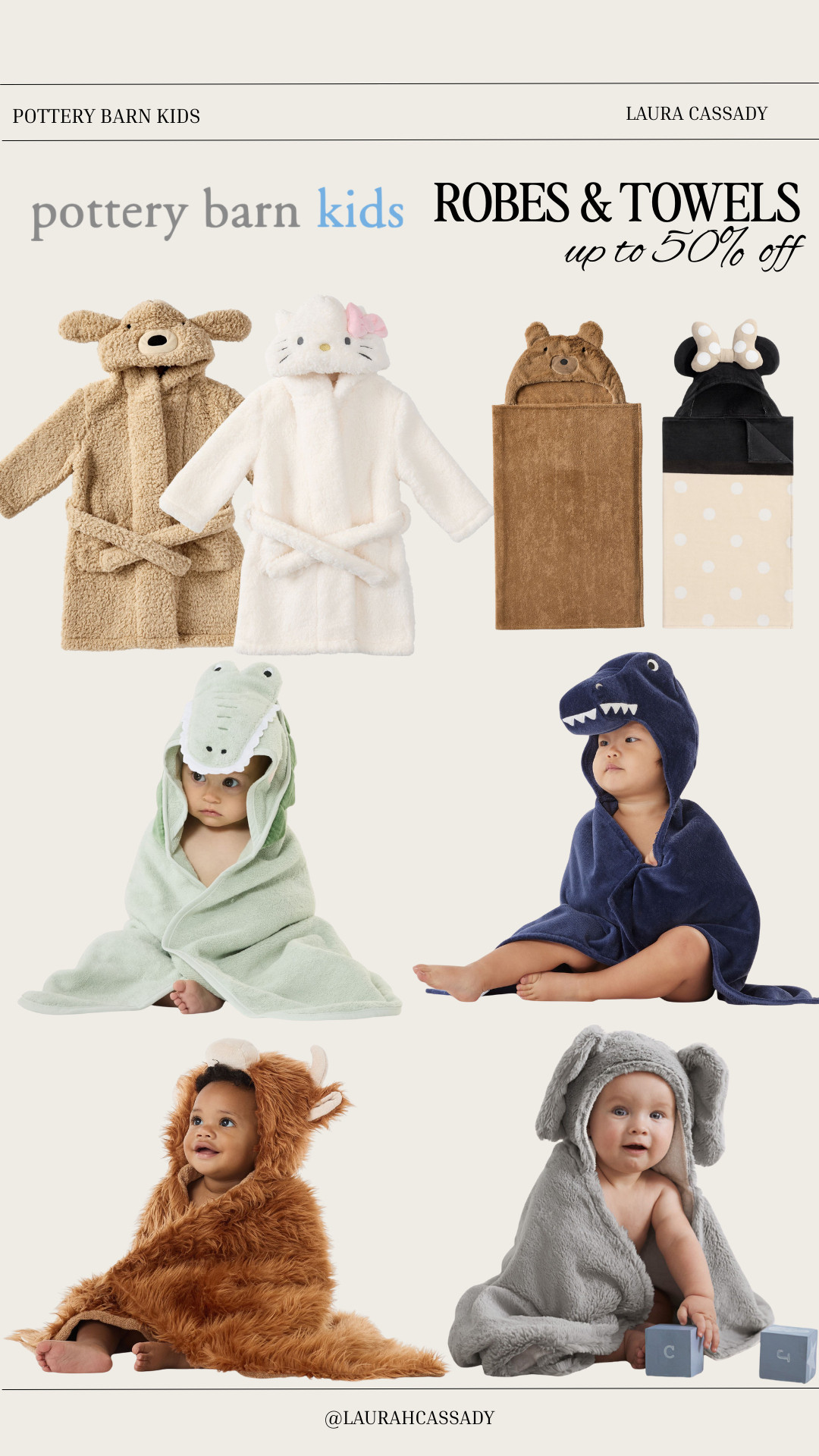 Pottery Barn Kids robes & towels are up to 50% off 🤍🛁✨ Such a good deal on their cutest styles — cozy hooded robes, bath wraps, beach towels, and personalized pieces. Perfect for gifting, bath time, or stocking up for next year! 

 #PotteryBarnKids #KidsBathTime #KidsRobes #KidsTowels #SaleFinds #KidsEssentials #KidsBathroom #LTKKids #LTKSale #KidsFavorites #HolidayDeals #KidsBathAccessories #LTKSeasonal #LTKSaleAlert #LTKKids