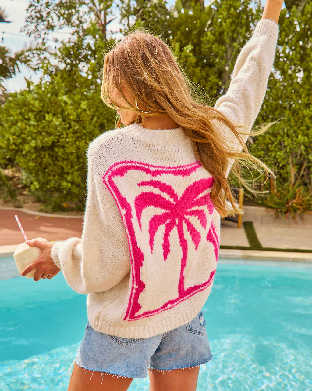 Palm Dream Knit Graphic Sweater | VICI
