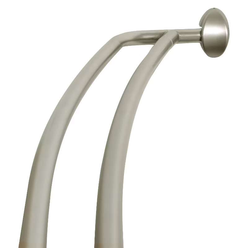 45" to 72" NeverRust Rustproof Adjustable Double Curved Shower Rod Silver - Zenna Home | Target