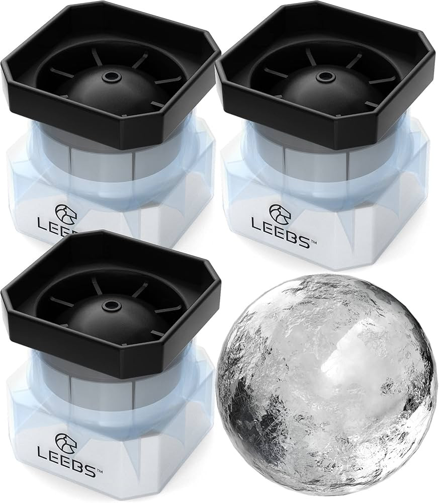Silicone Freezer Press Sphere Ice Ball Maker Mold, 3 Pack for Large Round Craft Whisky Ice Balls ... | Amazon (US)