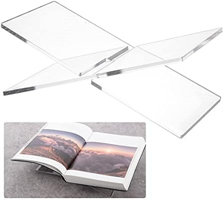 2 Pcs Clear Acrylic Book Holder- Transparent Acrylic Book Stand Portable Acrylic Book Display Sta... | Amazon (US)