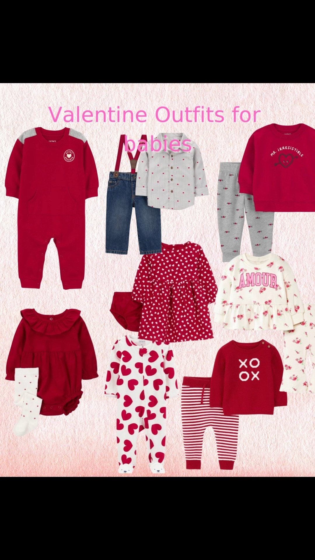Baby Valentine outfits are my favorite 🥹❤️
From soft heart pajamas to the cutest little rompers and matching sets, these are all perfect for baby’s first Valentine’s Day, daycare parties, or just the cutest February outfits.
Everything is linked here 💕

Valentine’s outfits for babies, baby Valentine clothes, heart pajamas baby, baby Valentine romper, first Valentine outfit, baby February outfits, Valentine baby pajamas, baby girl Valentine dress, baby boy Valentine outfit

#LTKBaby #LTKFindsUnder50 #LTKSeasonal