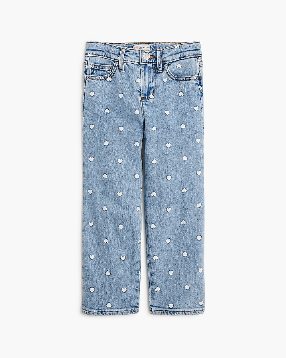 Girls' heart-print straight-leg jean | J.Crew Factory