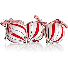 Ornativity Peppermint Candy Ornament Set – Christmas Candy Cane Ball Shatterproof Candy Balls H... | Amazon (US)