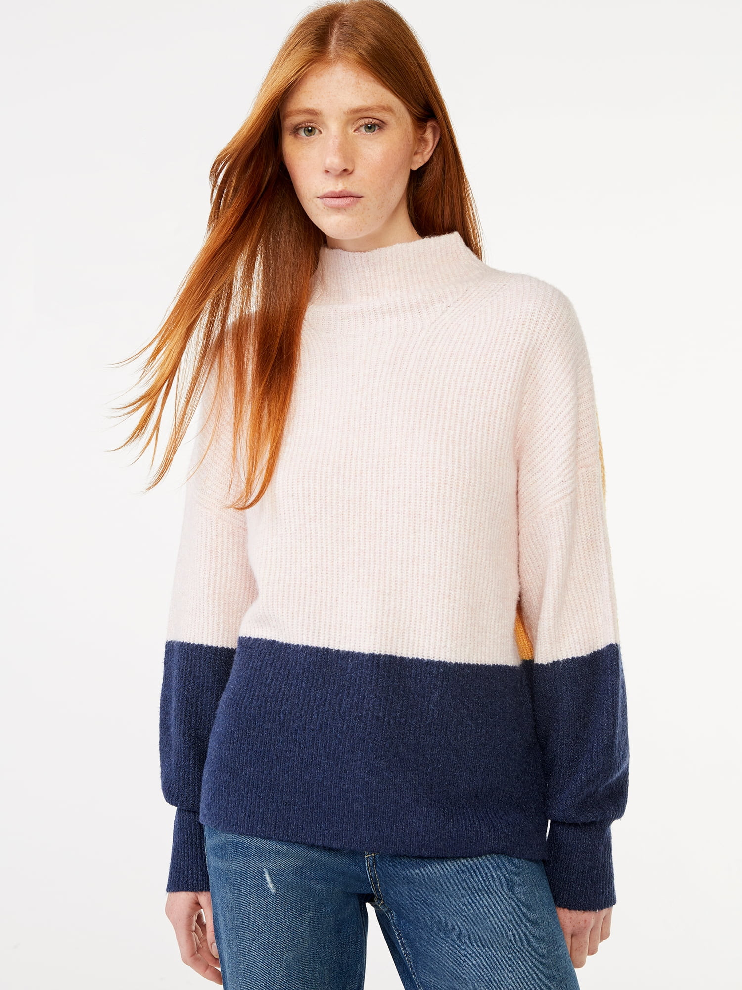 Free Assembly Women's Mock Neck Sweater, Midweight - Walmart.com | Walmart (US)