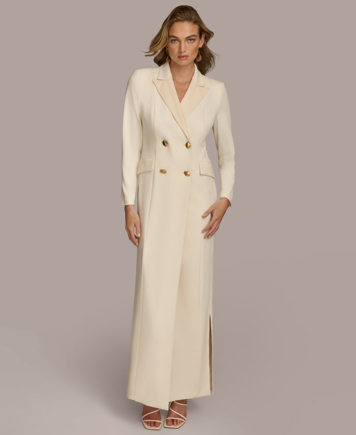 Donna Karan New York Women's Long Sleeves Coat Dress - Pristine | Macy's