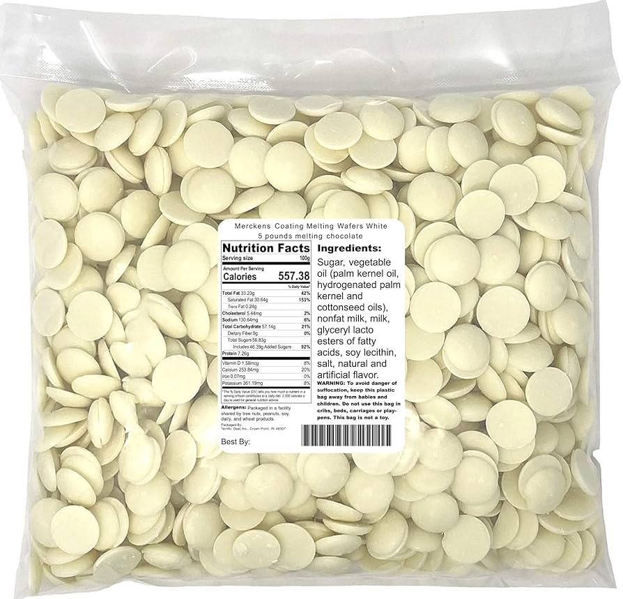 Merckens Coating Melting Wafers White 5 pounds melting chocolate, 80 Ounce | Amazon (US)