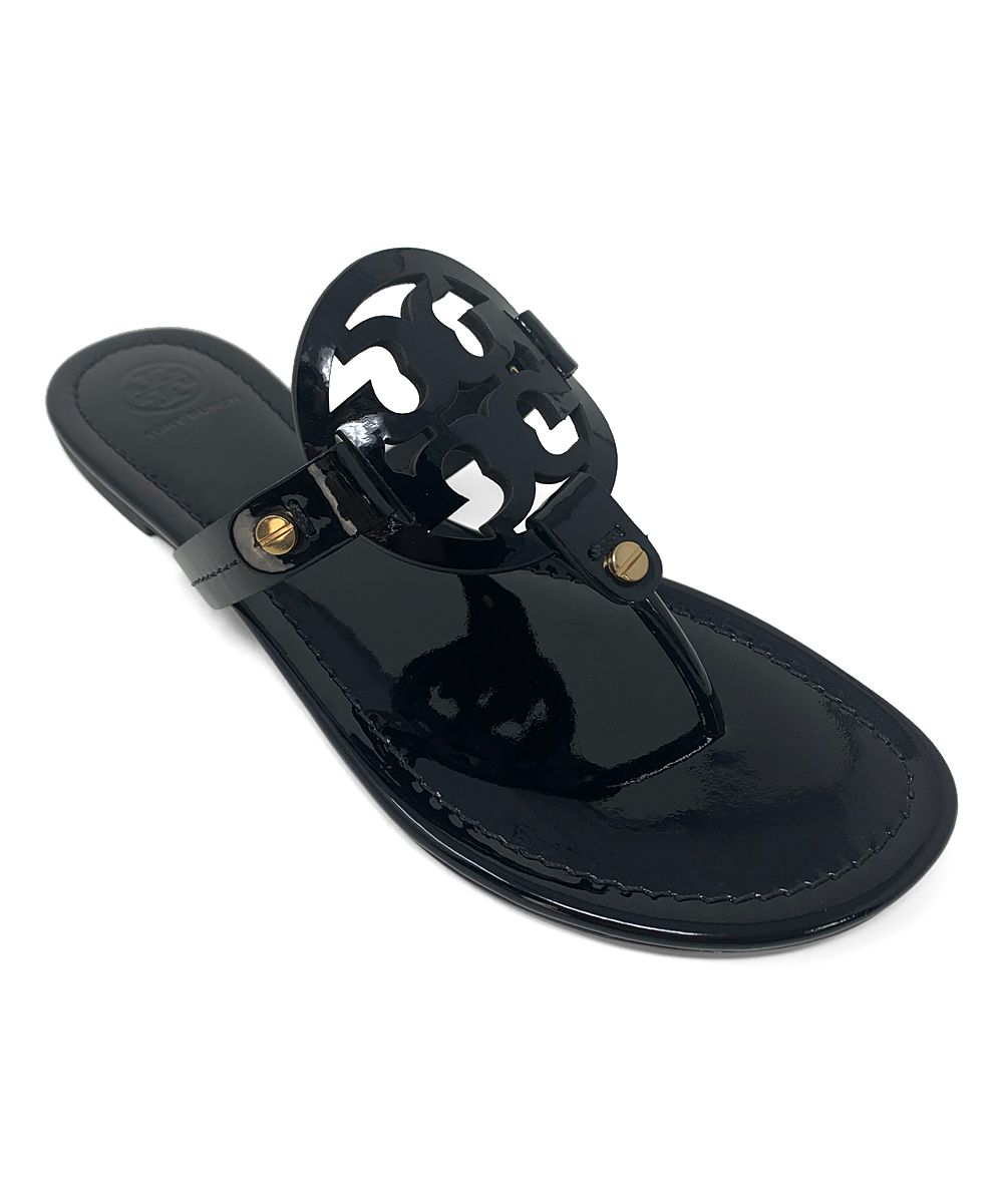 Tory Burch Women's Sandals Black - Black Miller Patent Leather Sandal - Women | Zulily