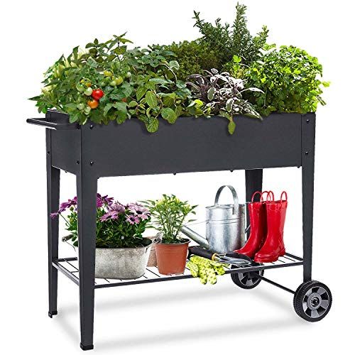 FOYUEE Raised Planter Box with Legs Outdoor Elevated Garden Bed On Wheels for Vegetables Flower Herb | Amazon (US)