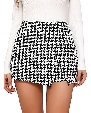 Milumia Women's Asymmetrical Wrap Skirts High Waisted Slit Hem Skort Shorts | Amazon (US)