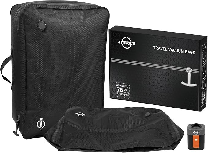 Vacuum Travel Bag for Luggage with Wireless Pump 35L, 180° Open Zipper, IP68 Waterproof, Reusabl... | Amazon (US)